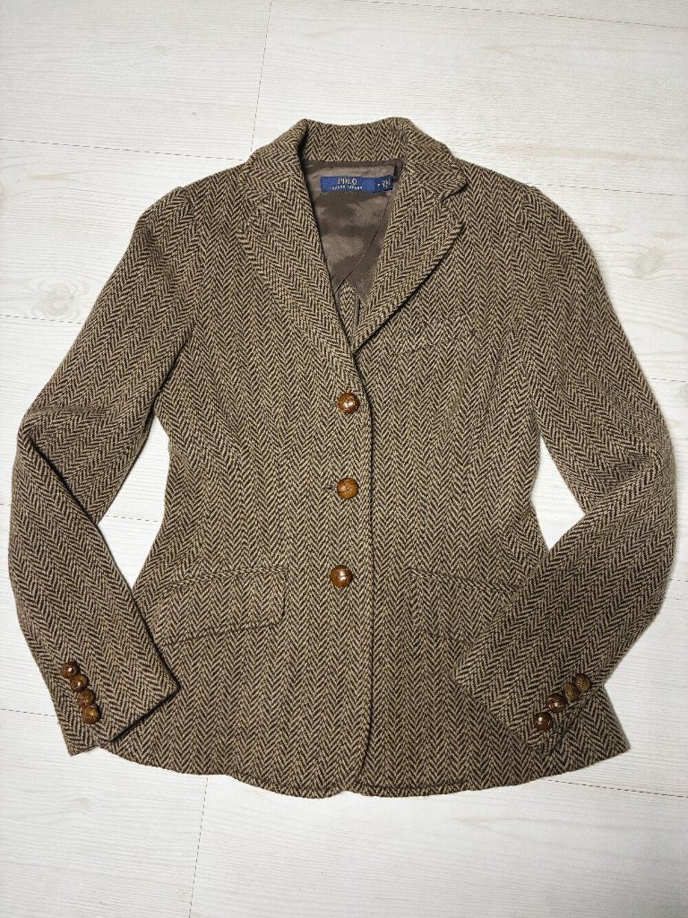 Polo Ralph Lauren Women's Herringbone Tweed Blazer Size Zero